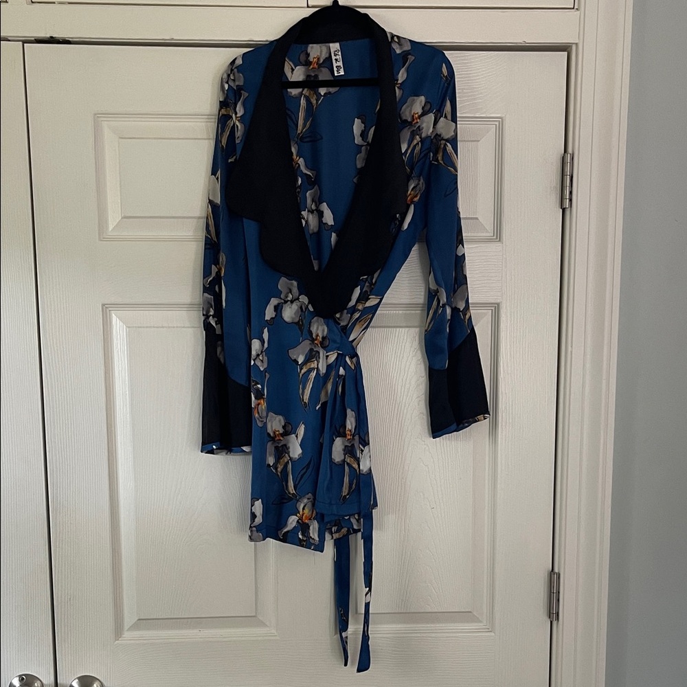 Hard to find Rat & Boa Blue Floral Wrap Dress